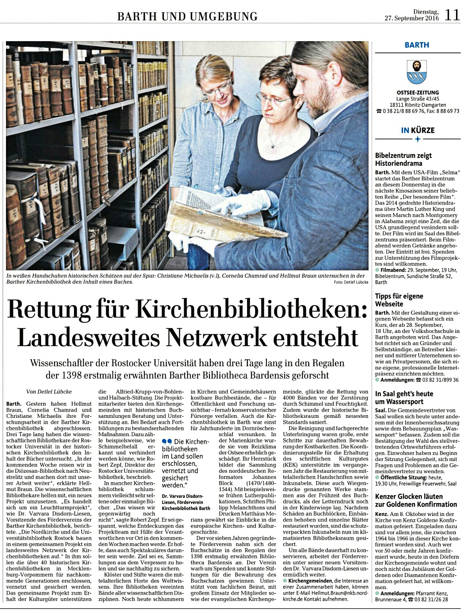 Ostseezeitung vom 27.9.2016